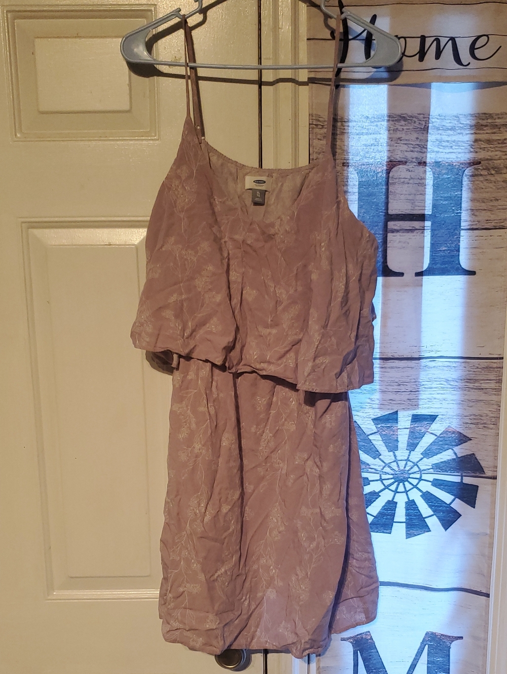 Old Navy Purple Floral Jacquard Spaghetti Strap Mini Dress